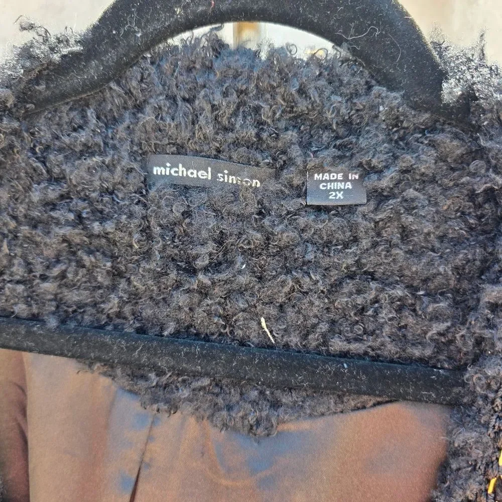 Michael Simon Boucle Jacket With Gold Chain